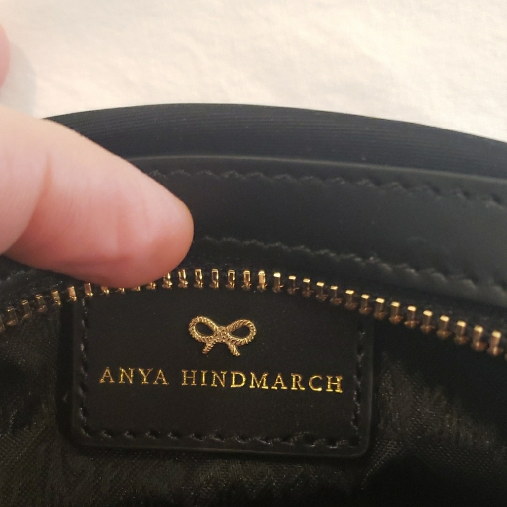 Anya Hindmarch Black Pouch with Gold Accents - Picture 3 of 9